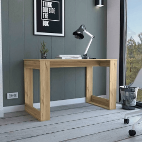 Computer Desk Albion With Ample Worksurface And Legs, Light Oak Finish