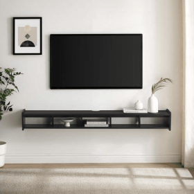 Modern Wall-Mounted Floating TV Stand Solid Black