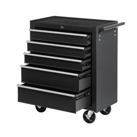 5-Drawer Rolling Tool Chest W Lock  Key, Tool Storage Cabinet With Wheels, Top Cushion & Drawer Liners, Tool Organizer Box For Garage, Warehouse  Repa