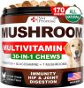 Mushroom for Dogs 170 Chews Turkey Tail Mushroom for Dogs Mushroom Supplement for Dogs Lions Mane Reishi Immunity Support Multivitamin Joint Health En