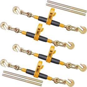 VEVOR Ratchet Chain Binder, 5/16"-3/8" Heavy Duty Load Binders, with G80 Hooks 7,100 lbs Secure Load Limit, Labor-saving Anti-skid Handle