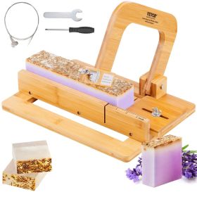 VEVOR Soap Cutter, 0-2 inch Adjustable Thickness, Bamboo Soap Slicer With Adjustable Stainless Steel Wire, Multi Handmade Soap Wire Cutter for Loaf