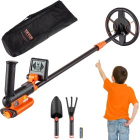 VEVOR Metal Detector for Kids, 6 Inch, 25''-37'' Adjustable Gold Detector, IP68 Waterproof Search Coil with LCD Display Advanced DSP Chip