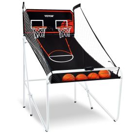 VEVOR Foldable Basketball Arcade Game, 2 Player Indoor Basketball Game, Home Dual Shot Sport with 4 Balls, 8 Game Modes, Electronic Scoreboard