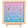 VEVOR Gradient Felt Letter Board, 10"x10" Felt Message Board, Changeable Sign Boards with 510 Letters, Stand, and Built-in LED Lights