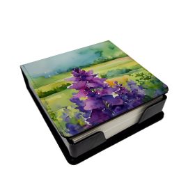 New Jersey Violet in Watercolor PU Leather Note Paper Holder with Artist-Designed Cover, Desk Accessory, Office Gift