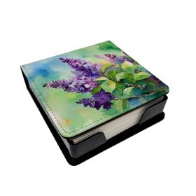 New Hampshire Purple Lilac in Watercolor PU Leather Note Paper Holder with Artist-Designed Cover, Desk Accessory, Office Gift