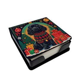 Black Cocker Spaniel Christmas PU Leather Note Paper Holder with Artist-Designed Cover, Desk Accessory, Office Gift