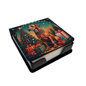 Rhodesian Ridgeback Christmas PU Leather Note Paper Holder with Artist-Designed Cover, Desk Accessory, Office Gift