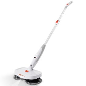 VEVOR Cordless Electric Mop, Electric Spin Mop with Water Tank, up to 40 mins Battery, LED Headlight, Dual Mop Heads