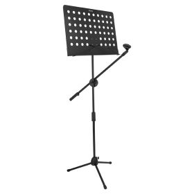 5 Core Music Stand 2-IN-1 Professional Portable Sheet Music Stand with Detachable Microphone Stand