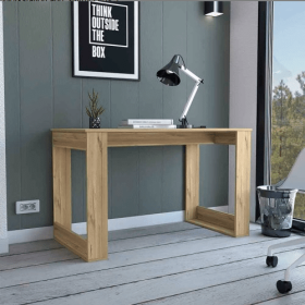 Melb Writing Desk With Ample Workstation And Sturdy Legs, Light Oak