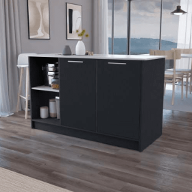 Black And Onyx Double Door Cabinets Kitchen Island