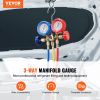 VEVOR AC Gauge Set - 3 Way AC Manifold Gauge Set for R134A R22 R12 R502 Refrigerant, Freon Gauges with 5ft Hoses, Couplers