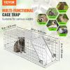 VEVOR Live Animal Cage Trap, 24" x 8" x 8" Humane Cat Trap Galvanized Iron, Folding Animal Trap with Handle for Rabbits, Stray Cats, Squirrels