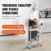 VEVOR 30x12x34 Inch Stainless Steel Work Table 3-Stage Adjustable Shelf with 4 Wheels Heavy Duty Commercial Food Prep Worktable with Brake for Kitchen