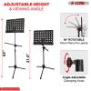 5 Core Music Stand 2-IN-1 Professional Portable Sheet Music Stand with Detachable Microphone Stand