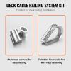 VEVOR 1/16 Wire Rope Kit, 304 Stainless Steel Cable with 80 Sleeves and 20 Thimbles