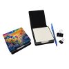 Colorful Agapanthus PU Leather Note Paper Holder with Artist-Designed Cover, Desk Accessory, Office Gift