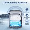 Stainless Steel Countertop Ice Maker, 26.5 lbs/24 Hours, 9 Cubes Ready in 6-8 Minutes, Self-Cleaning Ice Maker, Bullet Ice