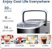 Stainless Steel Countertop Ice Maker, 26.5 lbs/24 Hours, 9 Cubes Ready in 6-8 Minutes, Self-Cleaning Ice Maker, Bullet Ice