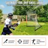 VEVOR Lacrosse Goal, 6' x 6' Lacrosse Net, Portable Lacrosse Goal with Carry Bag, Fiberglass Rod Backyard Lacrosse Training Equipment