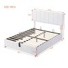 Full size Upholstered Platform bed with a Hydraulic Storage System - White(OLD SKU: LP000111AAK)