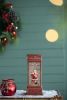 4x4x10"H Christmas Lighted Water Spinning Phone Booth With Santa On Phone, 3*AA Batteries Required