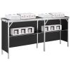 VEVOR Extra Long Folding Portable Bar Table - Tradeshow Podium Table for Indoor, Outdoor, Party, Picnic, Exhibition, Includes Carrying Case