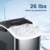 Stainless Steel Countertop Ice Maker, 26.5 lbs/24 Hours, 9 Cubes Ready in 6-8 Minutes, Self-Cleaning Ice Maker, Bullet Ice