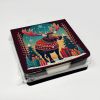 Moose Christmas PU Leather Note Paper Holder with Artist-Designed Cover, Desk Accessory, Office Gift