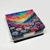 Colorful Asters PU Leather Note Paper Holder with Artist-Designed Cover, Desk Accessory, Office Gift