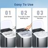 Stainless Steel Countertop Ice Maker, 26.5 lbs/24 Hours, 9 Cubes Ready in 6-8 Minutes, Self-Cleaning Ice Maker, Bullet Ice