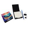 Annual Larkspur in Color PU Leather Note Paper Holder with Artist-Designed Cover, Desk Accessory, Office Gift