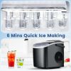 Stainless Steel Countertop Ice Maker, 26.5 lbs/24 Hours, 9 Cubes Ready in 6-8 Minutes, Self-Cleaning Ice Maker, Bullet Ice