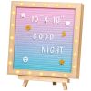 VEVOR Gradient Felt Letter Board, 10"x10" Felt Message Board, Changeable Sign Boards with 510 Letters, Stand, and Built-in LED Lights