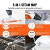 VEVOR Steam Mop, 5-in-1 Hard Wood Floor Cleaner with 4 Replaceable Brush Heads, for Various Hard Floors, Like Ceramic, Granite, Marble, Linoleum