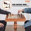 VEVOR 3-IN-1 Chess Checkers Backgammon Table Set, 18 Inch Premium Wooden Chess Table, Deluxe Combo Game Table Furniture Set