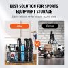 VEVOR Golf Storage Garage Organizer, 3 Golf Bag Stand Holder and Other Sports Equipment Storage Rack, Rolling Ball Cart on Wheels