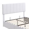 Full size Upholstered Platform bed with a Hydraulic Storage System - White(OLD SKU: LP000111AAK)