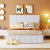 Full size Upholstered Platform bed with a Hydraulic Storage System - White(OLD SKU: LP000111AAK)