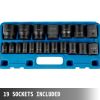 VEVOR Impact Socket Set 1/2 Inches 19 Piece Impact Sockets, Standard Socket Assortment