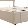 Queen size Upholstered Platform bed with a Hydraulic Storage System - Beige(OLD SKU: LP000211AAA)