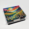 Colorful Buttercups PU Leather Note Paper Holder with Artist-Designed Cover, Desk Accessory, Office Gift