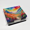 Geraniums in Color PU Leather Note Paper Holder with Artist-Designed Cover, Desk Accessory, Office Gift