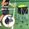 VEVOR Foldable Tennis Ball Hopper, Holds 180 Tennis Balls, Lightweight Aluminum Alloy Tennis Ball Basket Cart with Wheels, Removable Bag, Carry Bag