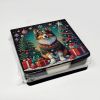 Sheltie Christmas PU Leather Note Paper Holder with Artist-Designed Cover, Desk Accessory, Office Gift