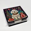 Coton De Tulear Christmas PU Leather Note Paper Holder with Artist-Designed Cover, Desk Accessory, Office Gift