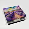 English Lavender in Color PU Leather Note Paper Holder with Artist-Designed Cover, Desk Accessory, Office Gift