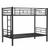 Bunk Bed Twin Over Twin Size with Ladder and high Guardrail, Able to Split, Metal Bunk Bed, Storage Space, Noise Free, Black